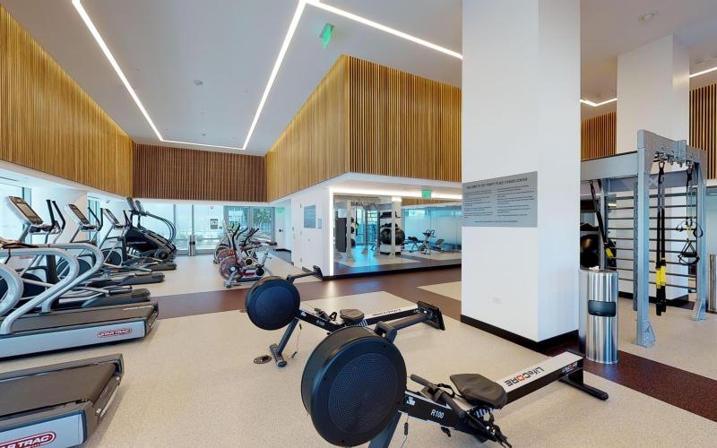 a gym with exercise equipment